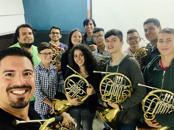 Orquesta Filarmónica Juvenil del Café Horn Choir and Brass Ensamble Concert. Thursday, June 27, 2019 at the Centro Colombo Americano in Manizales,Colombia. 7pm