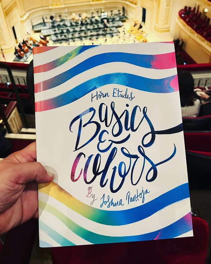 This Book will be available on November 2023 if you want me to put you on the waiting list please send me a message. ”Basics & Colors Horn Etudes” was commissioned by the Juilliard School for the Juilliard’s Music Advancement Program. It’s going to be available at the Juilliard Library for the students. Also it will be available for everyone in a year from today!  It has 18 different etudes.  4 Lyrical 6 Technical  4 Chords 4 Scales